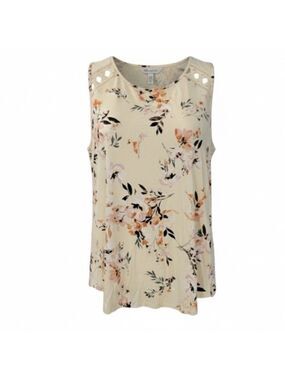 Daniel Rainn Lace Tank Petite XS Sleeveless Floral Sheer Detail Blouse Top